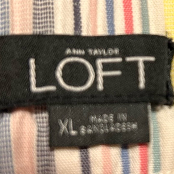 LOFT Women's Casual Striped multi colored Shorts Size XL Cotton - Picture 4 of 5